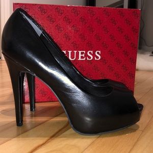 Guess Black peep toe heels. Like new🥰